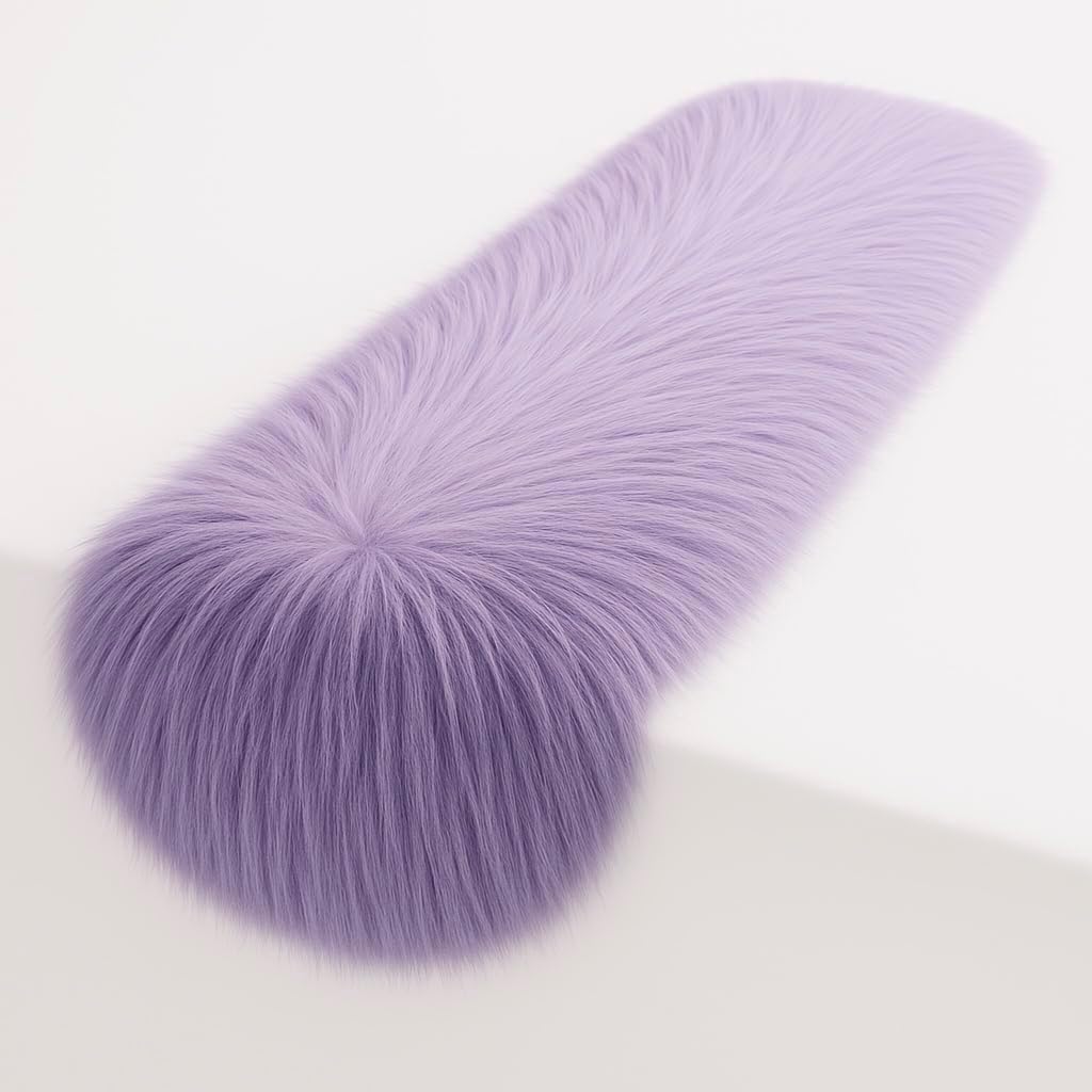 Lavender Faux Fur Table Runner for Holiday and Year-Round Decor