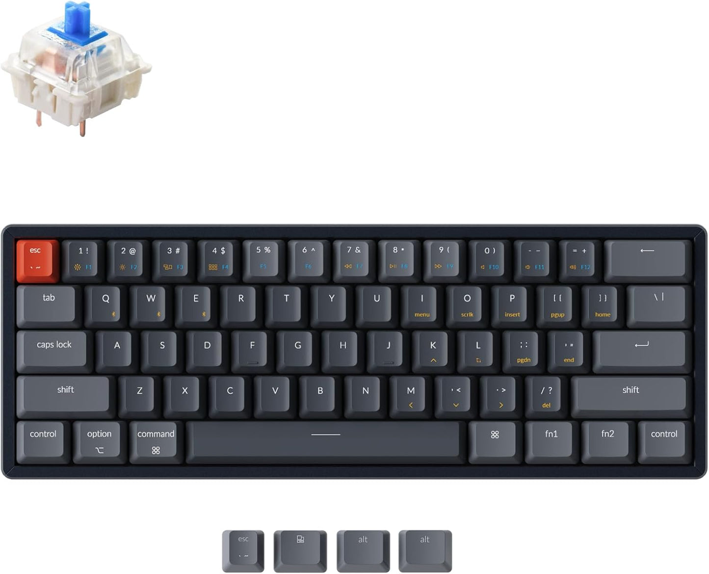 Keychron K12 Compact Keyboard: Hot-swappable G Pro Blue Switch