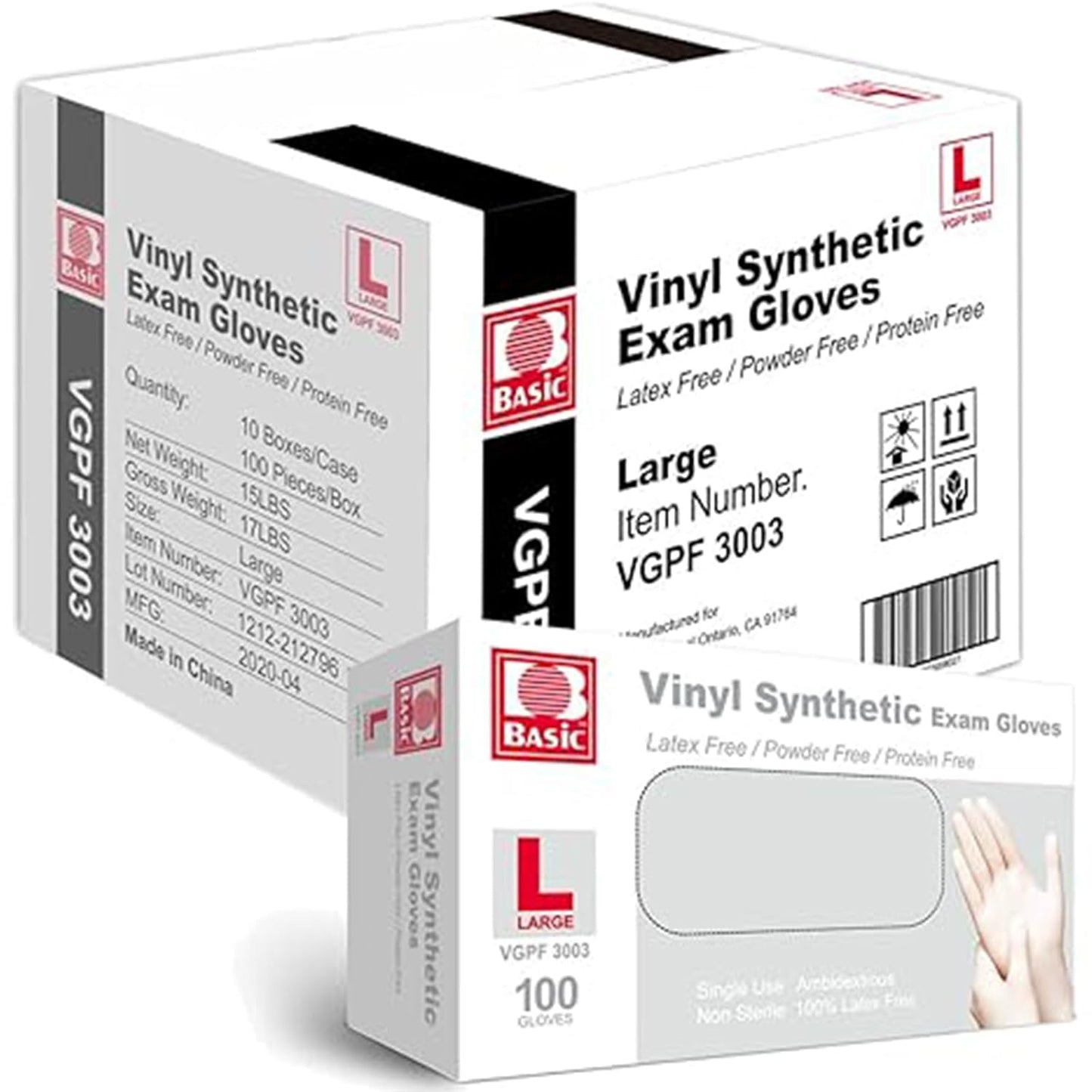 Large Clear Vinyl Exam Gloves - Latex-Free & Powder-Free 1000 pcs