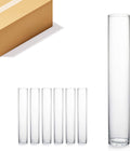 WGVI Thick Weighted Tall Clear Cylinder Glass Vases 4in x 24in - Bulk