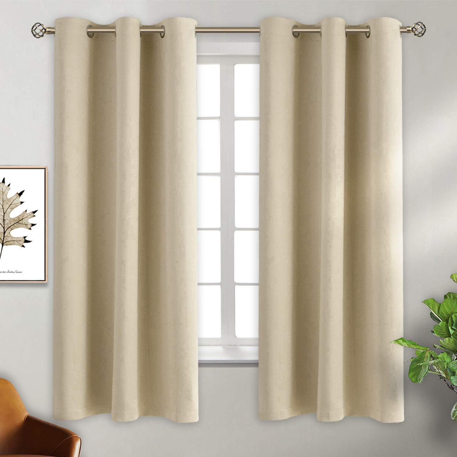 BGment Room Darkening Curtains - 63 Inch Grommet Drapes