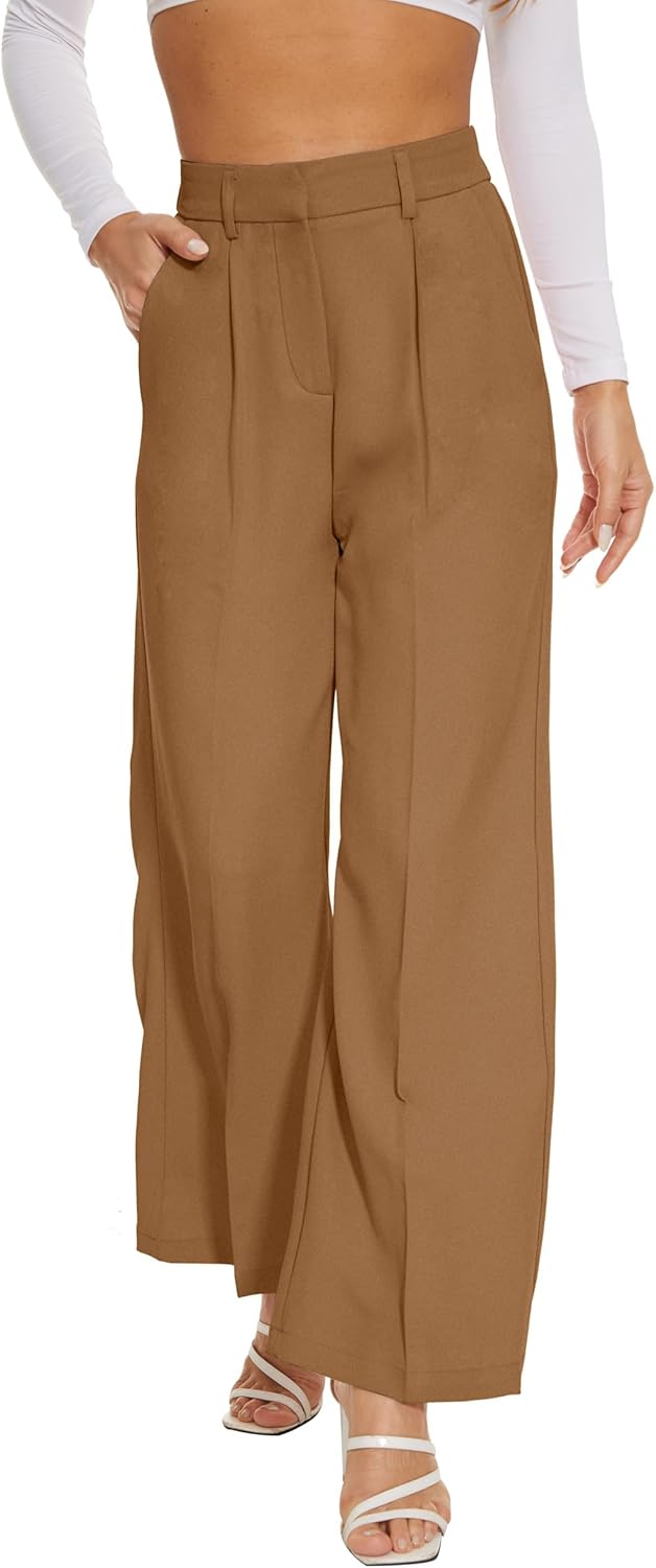 Wide Leg Pants for Women - High Elastic Waist Business Trousers