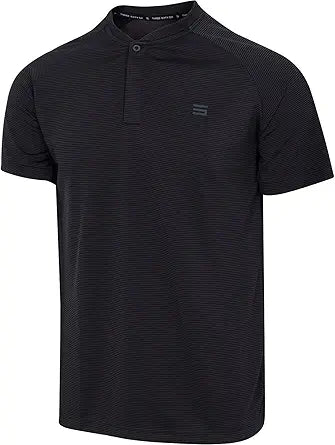 Three Sixty Six Collarless Golf Shirts for Men - Lightweight Polo