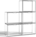 Clear Acrylic Display Case Large Stackable Storage Bins - 5 Pack