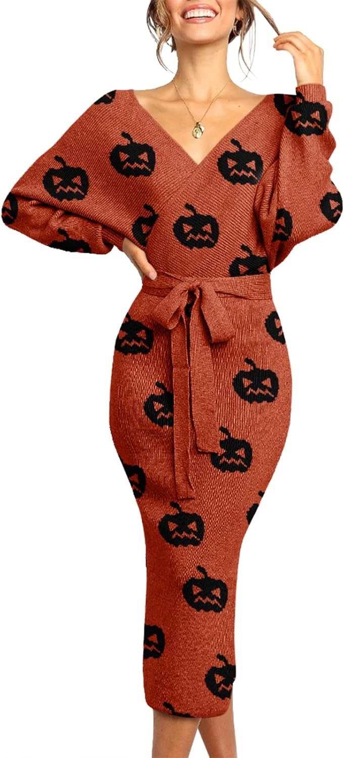 Chang Yun Women's Long Maxi Sweater Dress with Sexy Wrap Design