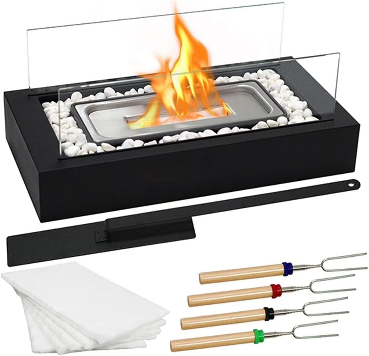 Metal Rectangle Table Top Firepit - Perfect Smores Maker Kit