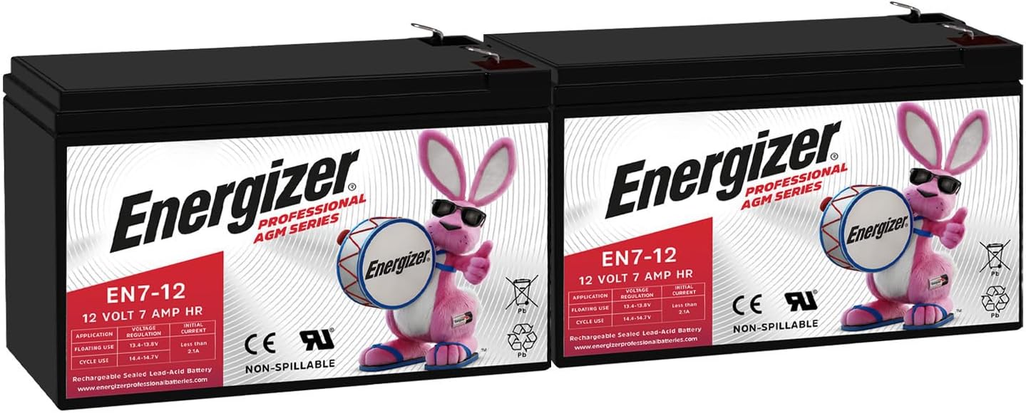 Energizer EN7-12 12 Volt 7 Amp Hr Rechargeable Battery Pack