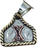 Cow Tag Necklace for Women - Copper Initial Monogram Pendant