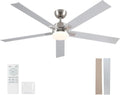 60 in Modern Ceiling Fan with 24W LED and Remote - Brushed Nickel