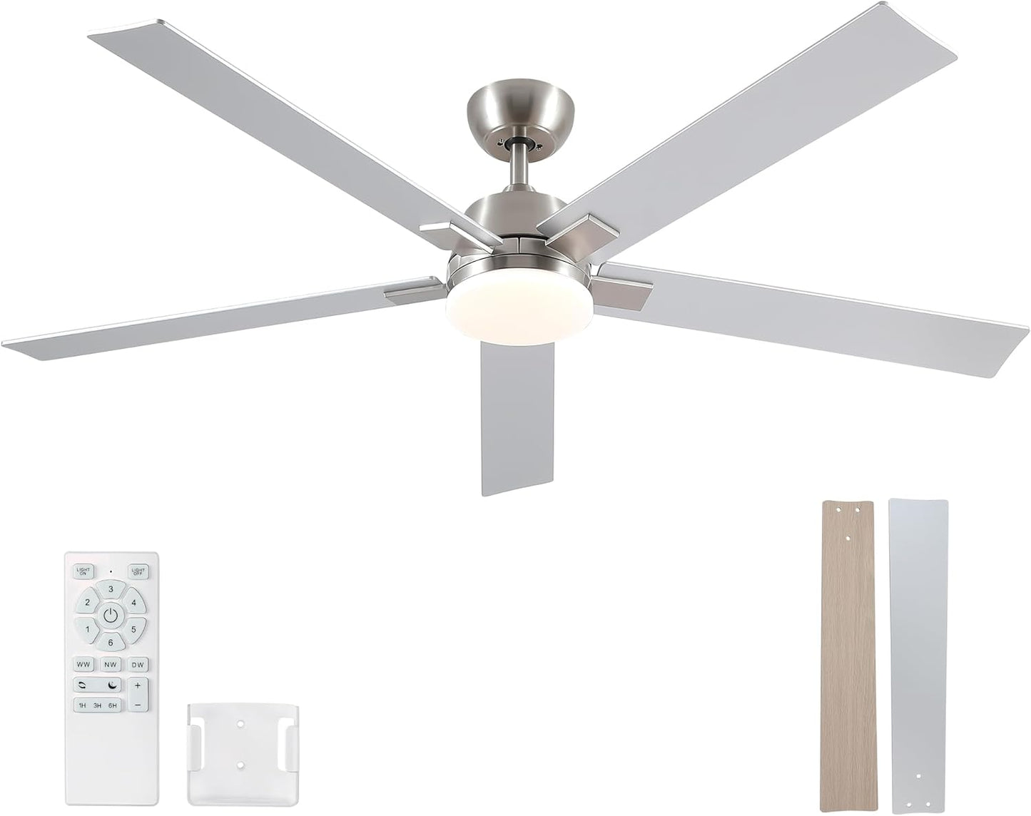 60 Inch Ceiling Fan with Lights, Remote & 6 Speed DC Motor