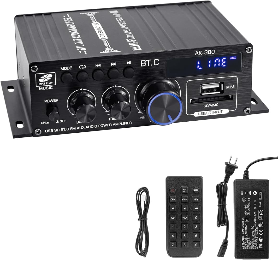 Hosyond Bluetooth 5.0 HiFi Stereo Amp - 400W, Theater Quality