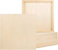 ADXCO 8 Pack Wood Panels 12 x 12 in Unfinished Wood Canvas - Craft