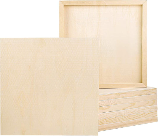 ADXCO 8 Pack Wood Panels for Painting and Arts Use 12 x 12 in