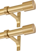 Warm Gold Curtain Rods 2 Pack 36 to 72 in - Adjustable Heavy Duty