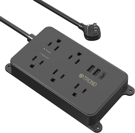 TROND Power Strip Surge Protector: Wide Outlets, USB Ports, ETL Listed