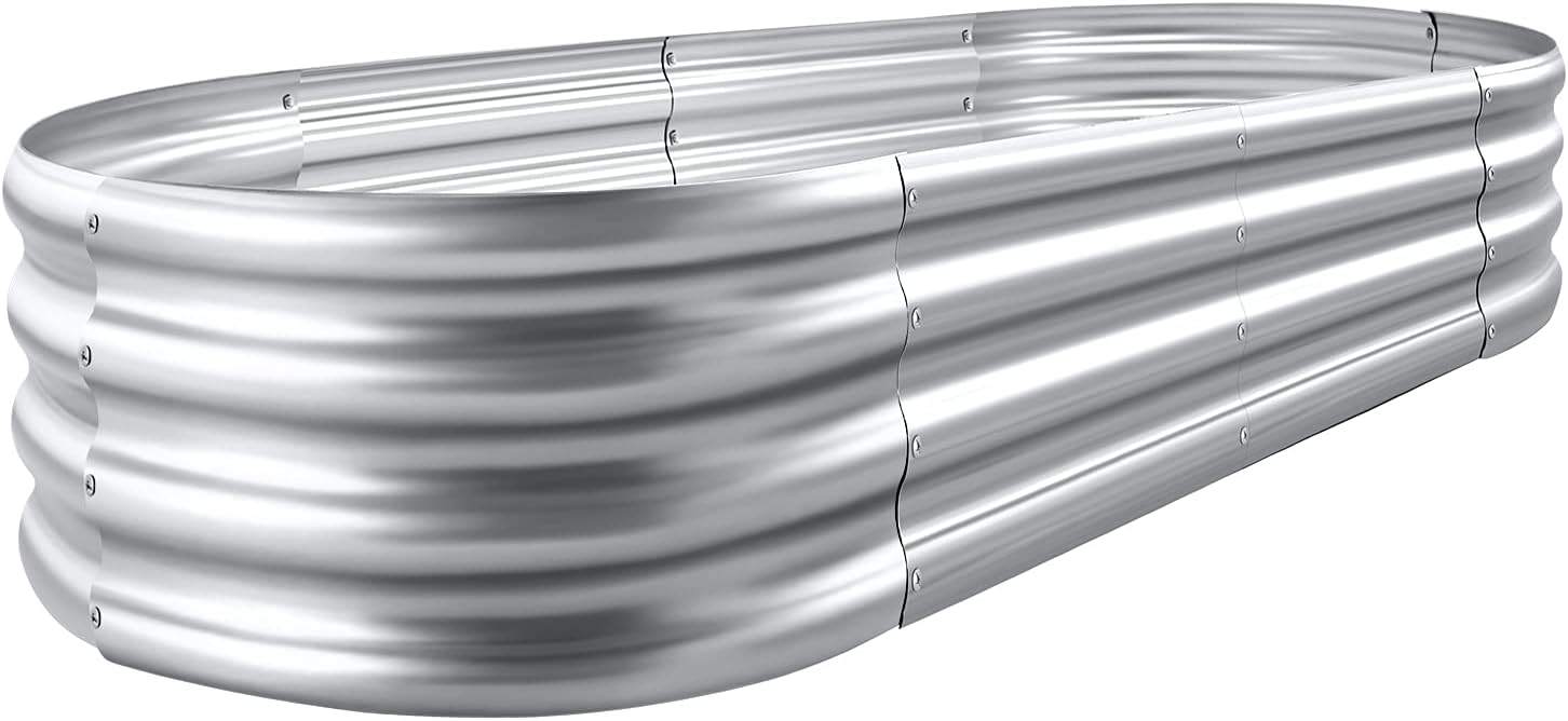 Land Guard 841 ft Galvanized Raised Garden Bed Kit for Vegetables
