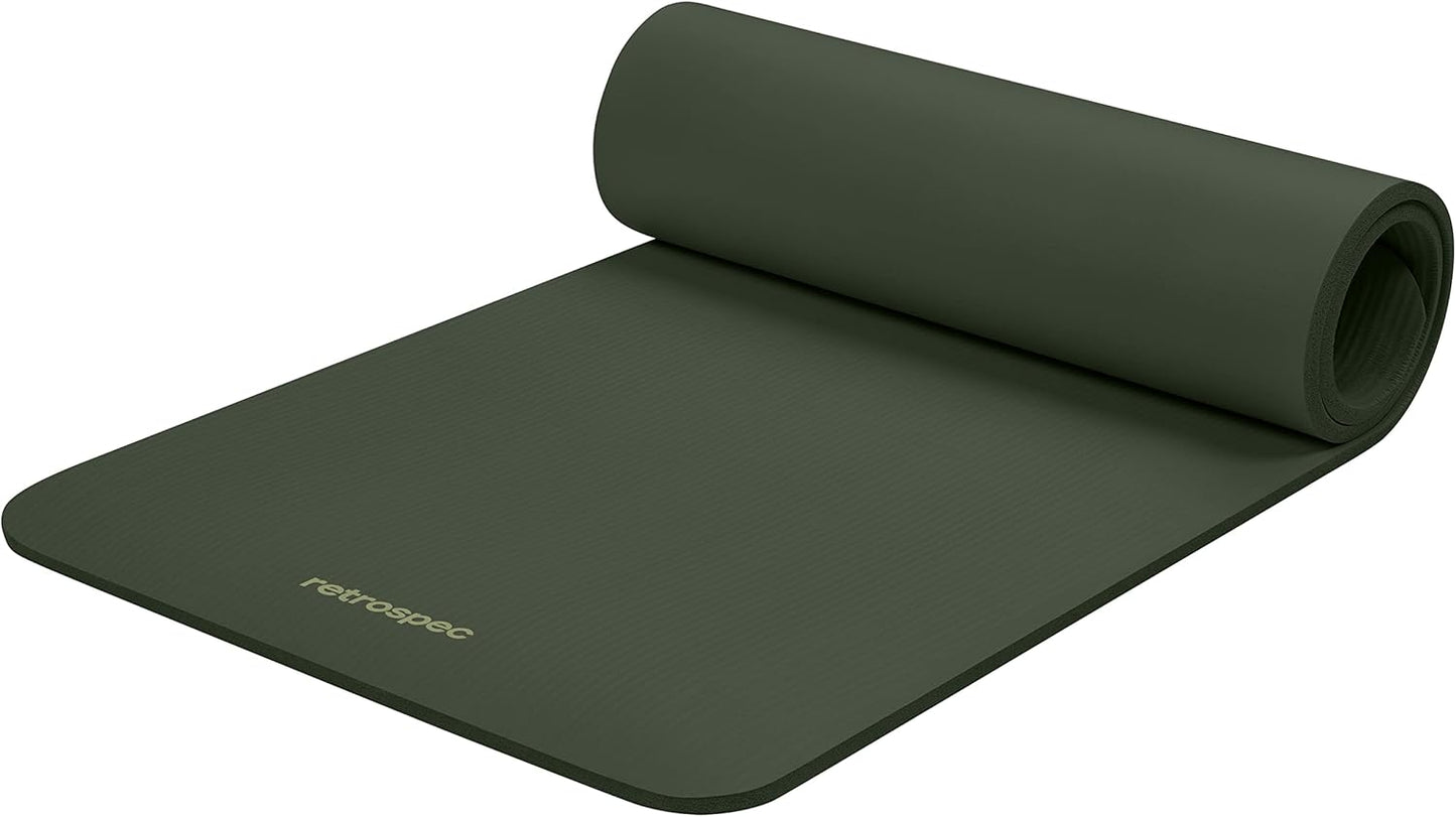 Retrospec 1/2 Thick Yoga Mat - Non Slip for All Fitness