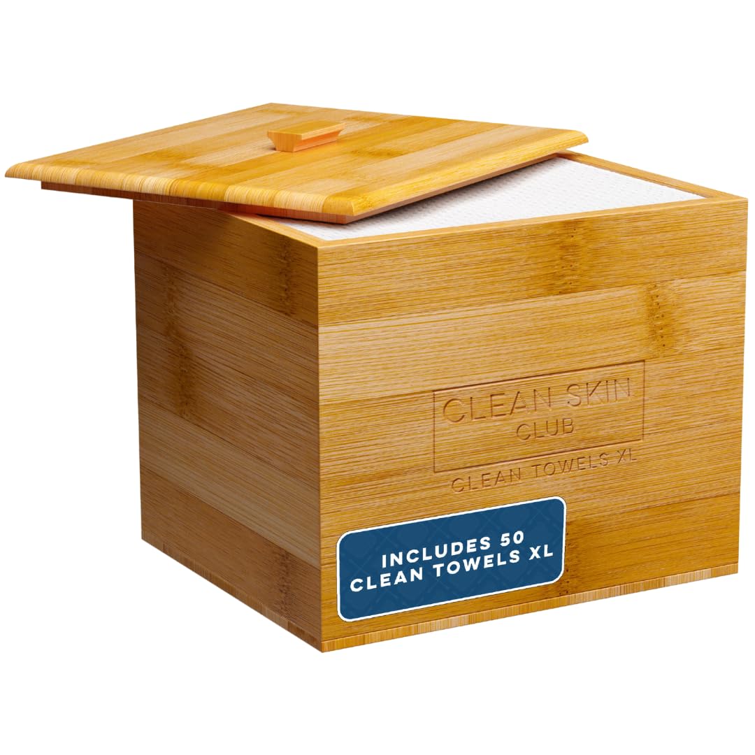 Clean Skin Club Luxe Bamboo Container with Removable Cover