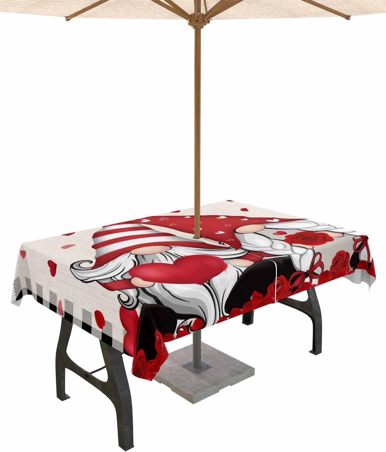 Waterproof Gnome Lover Tablecloth, 60x102in