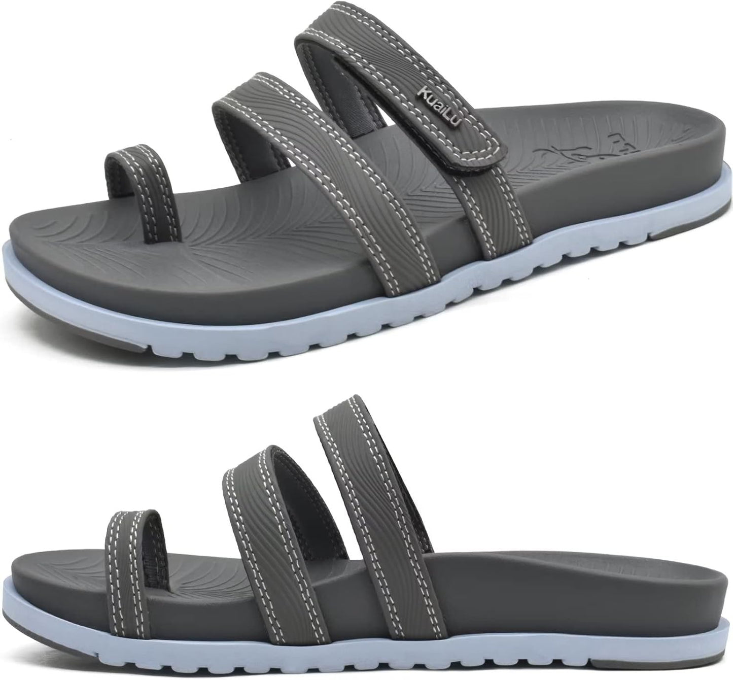 KuaiLu Womens Slides Sandals with Arch Support for Comfort