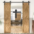 Double Sliding Barn Door Hardware Kit 6ft Track for Double Doors