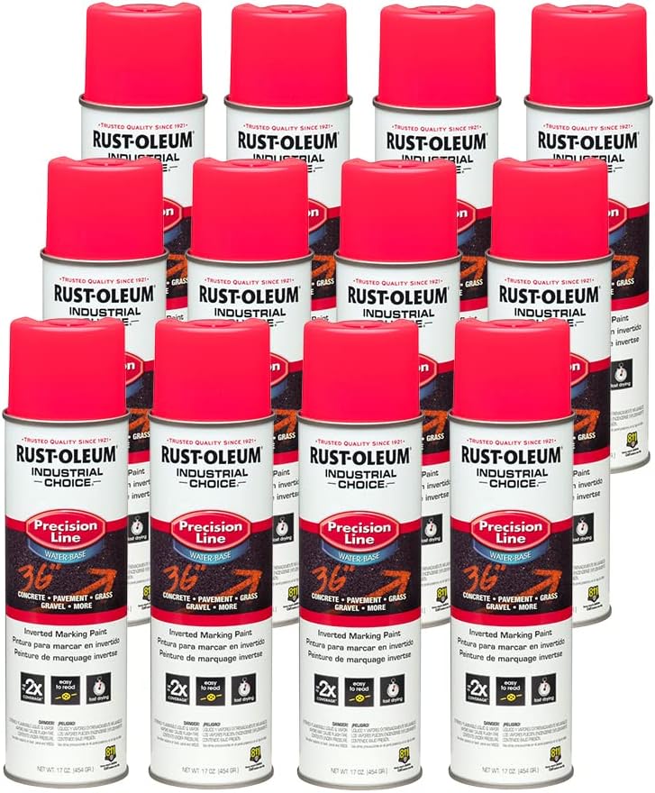 Rust-Oleum Inverted Water-Based Marking Spray Paint 12 Pack