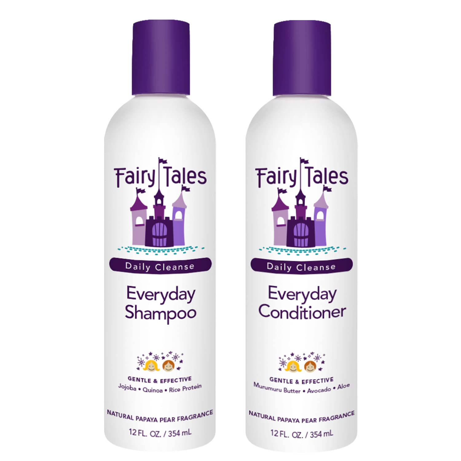 Fairy Tales Kids Shampoo + Conditioner Set - Gently Hydrating, Tangle-Free Formula