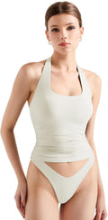 Women Halter Tank Top Backless Y2K Double Lined - Soft Fit