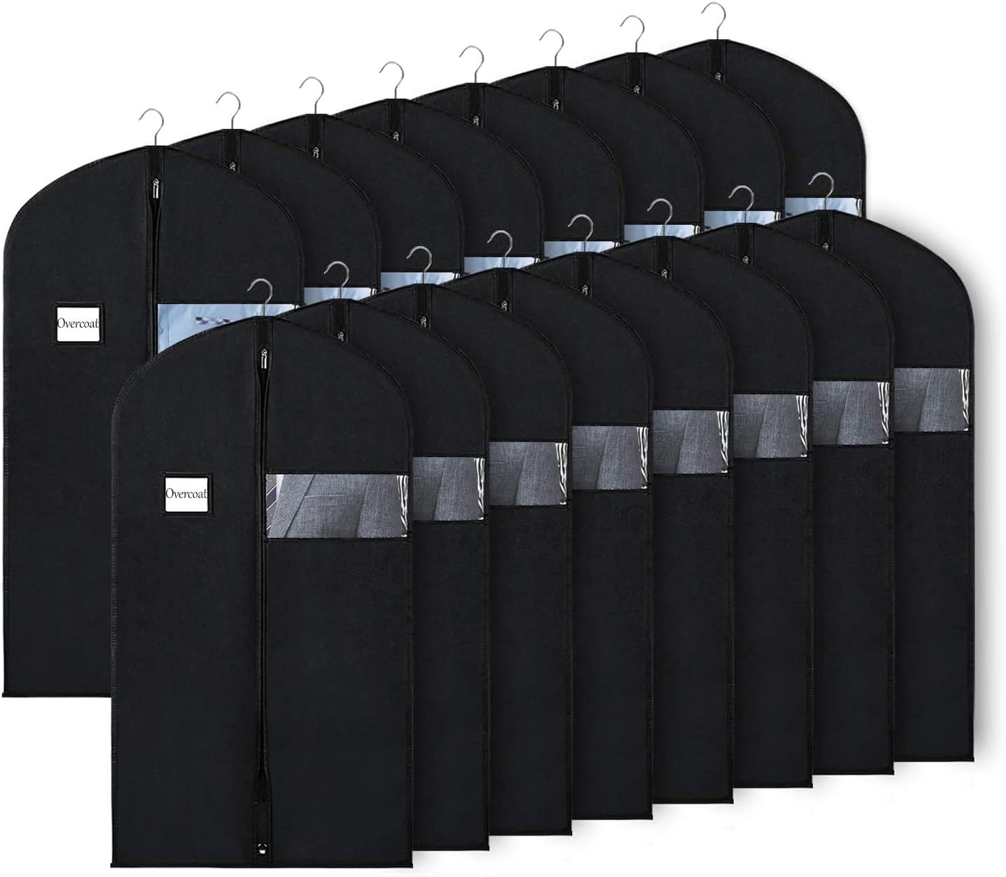 Univivi 16 Pack Suit Bags for Men with Clear Window and ID Holder