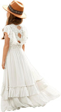 Girls Lace Boho Backless High Low Hem Dress - Elegant Party Wear
