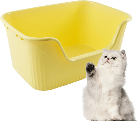 Large Cat Litter Box with High Sides for Easy Cleaning