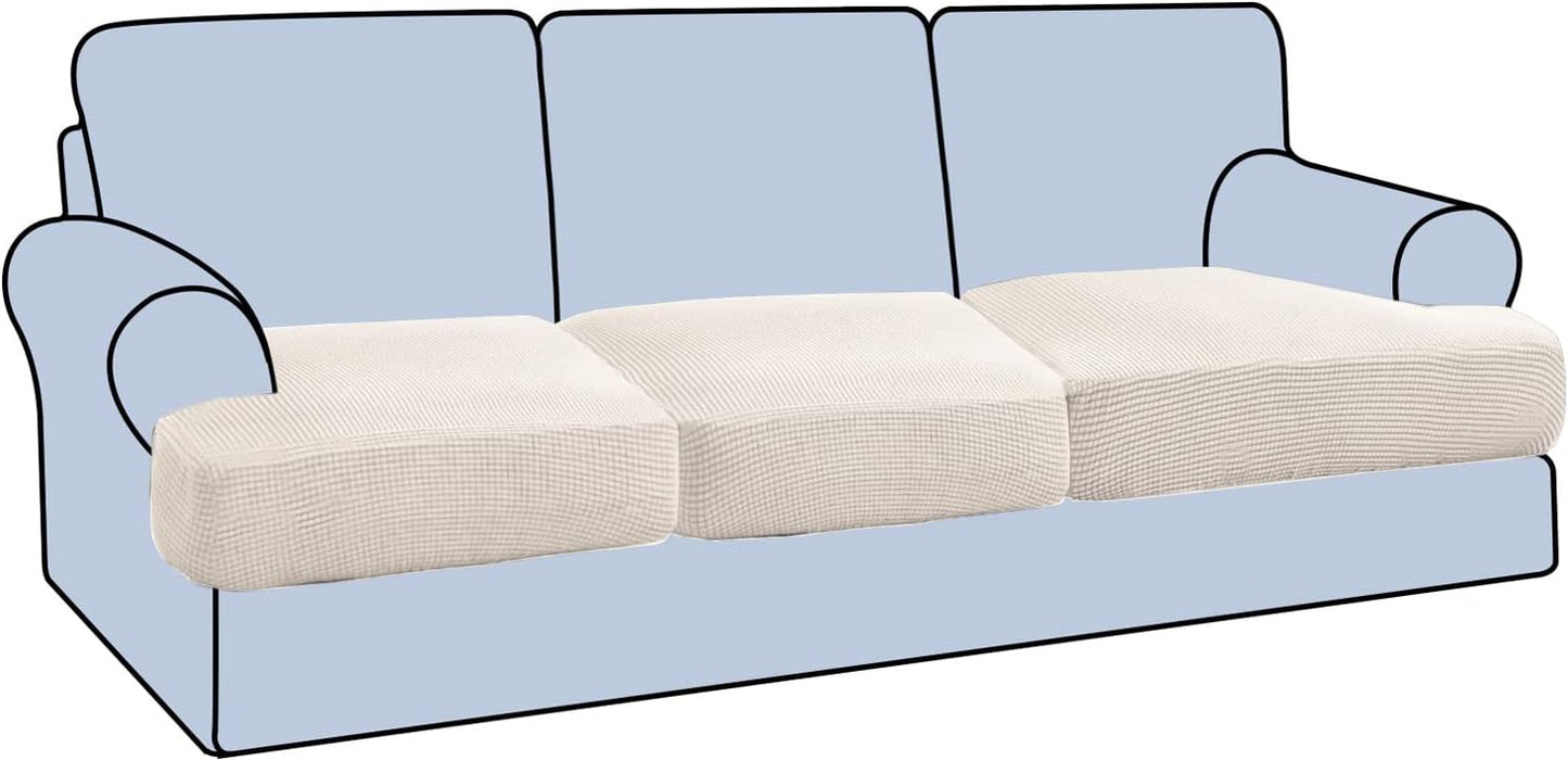 H.VERSAILTEX Stretch T Cushion Sofa Slipcovers for 3 Cushion Couch