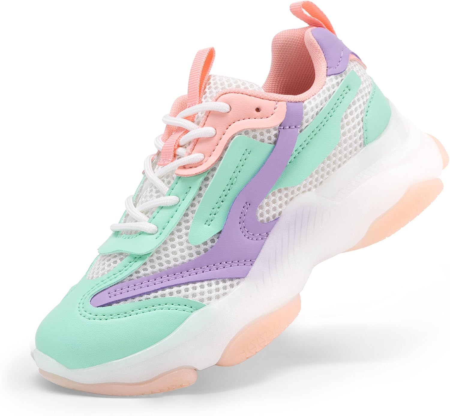 DREAM PAIRS Kids Girls Sneakers Lightweight Lace Up Shoes