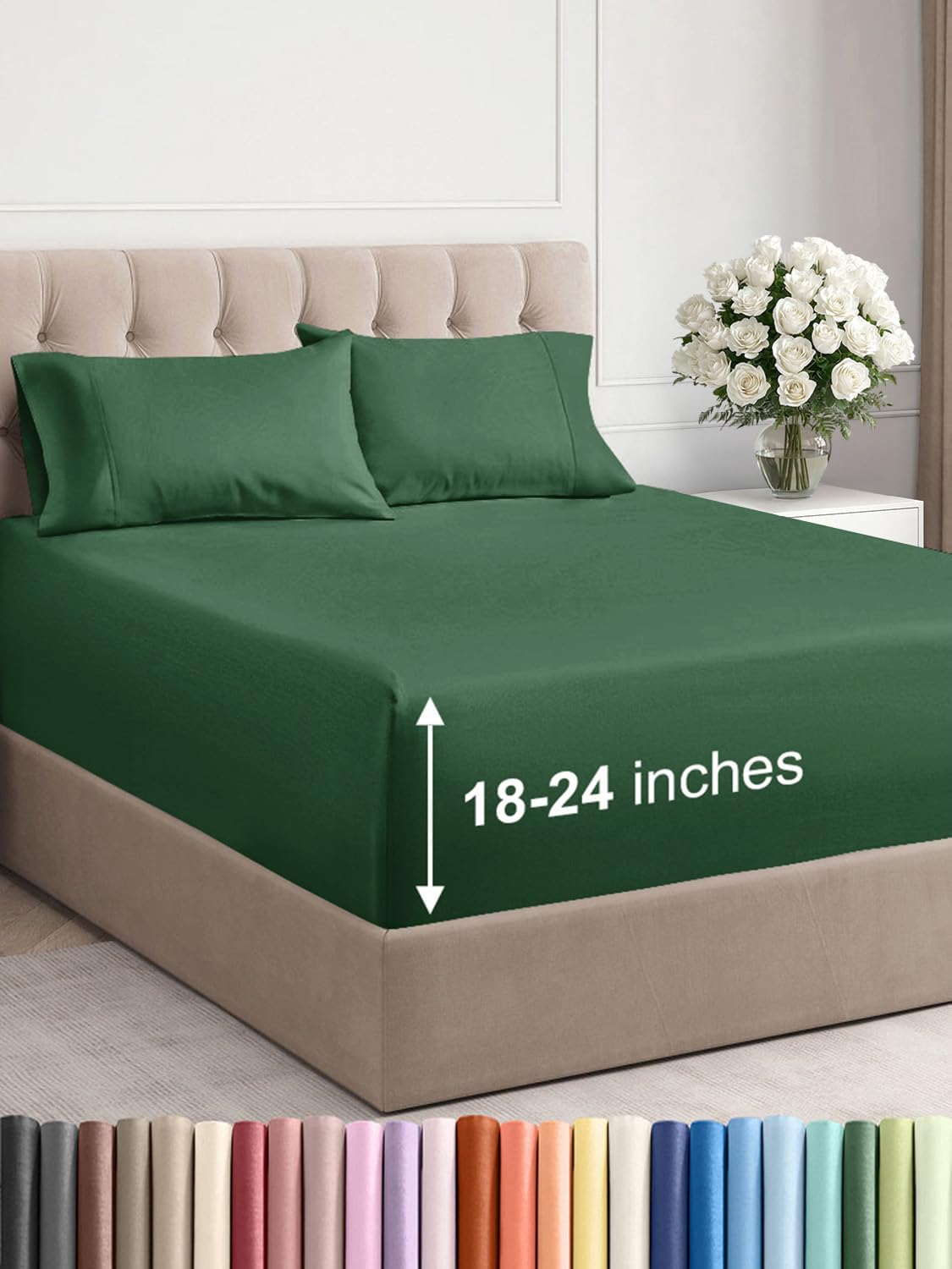Extra Deep Pocket Queen Sheet Set - Soft & Cooling Luxury Sheets