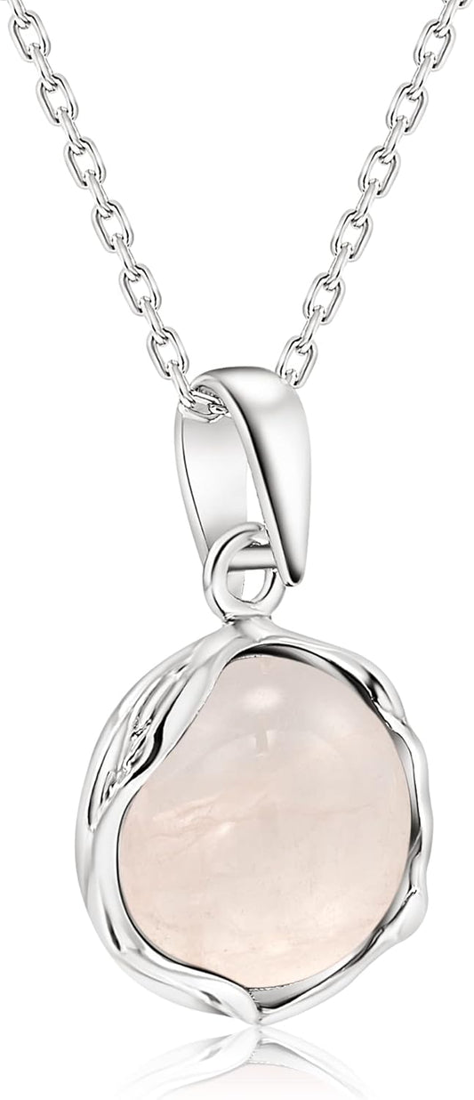 925 Sterling Silver Gemstone Necklace for Women - Minimalist Style