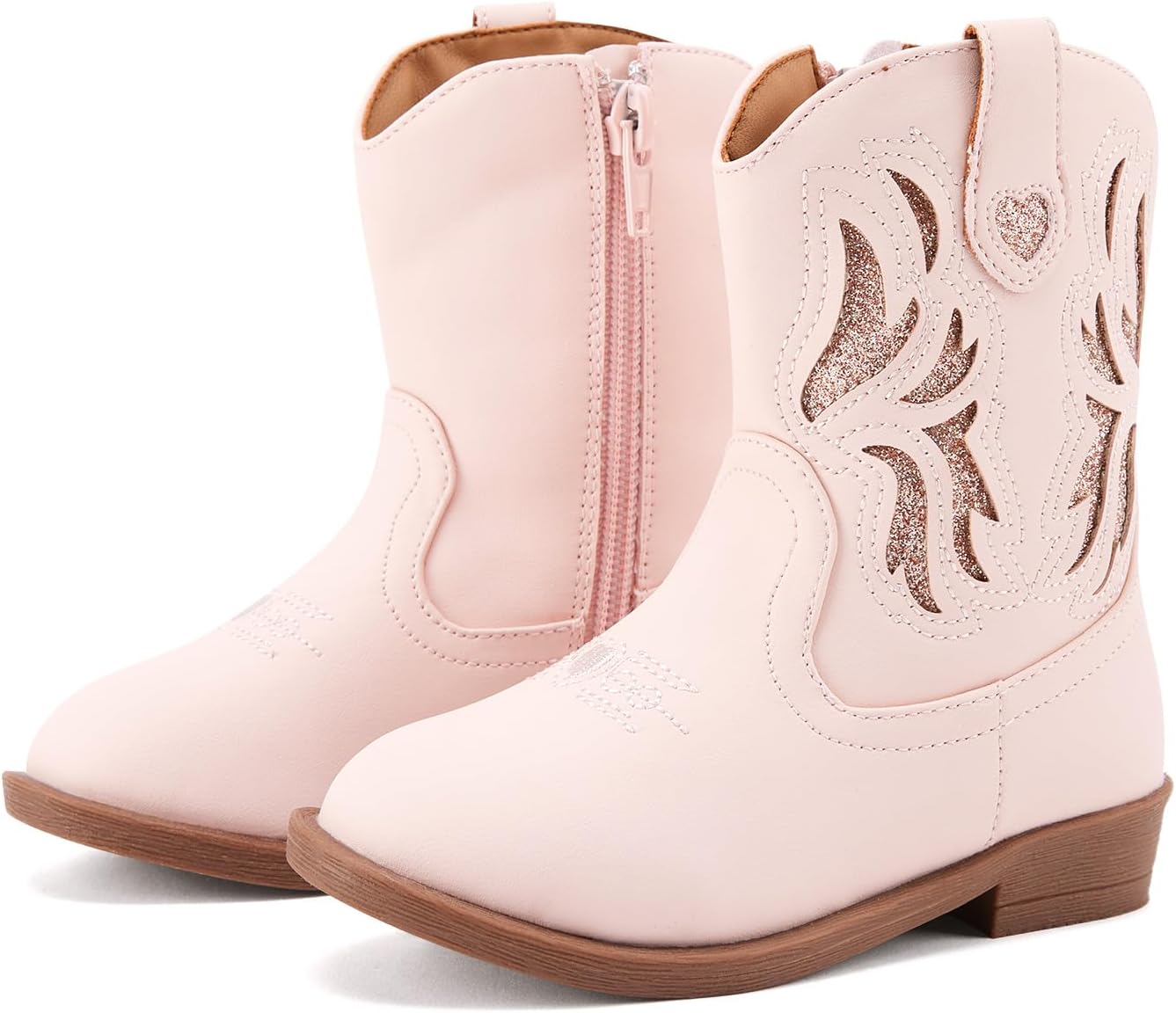 Toddler Girls Cowboy Boots with Zipper for All Seasons Fun
