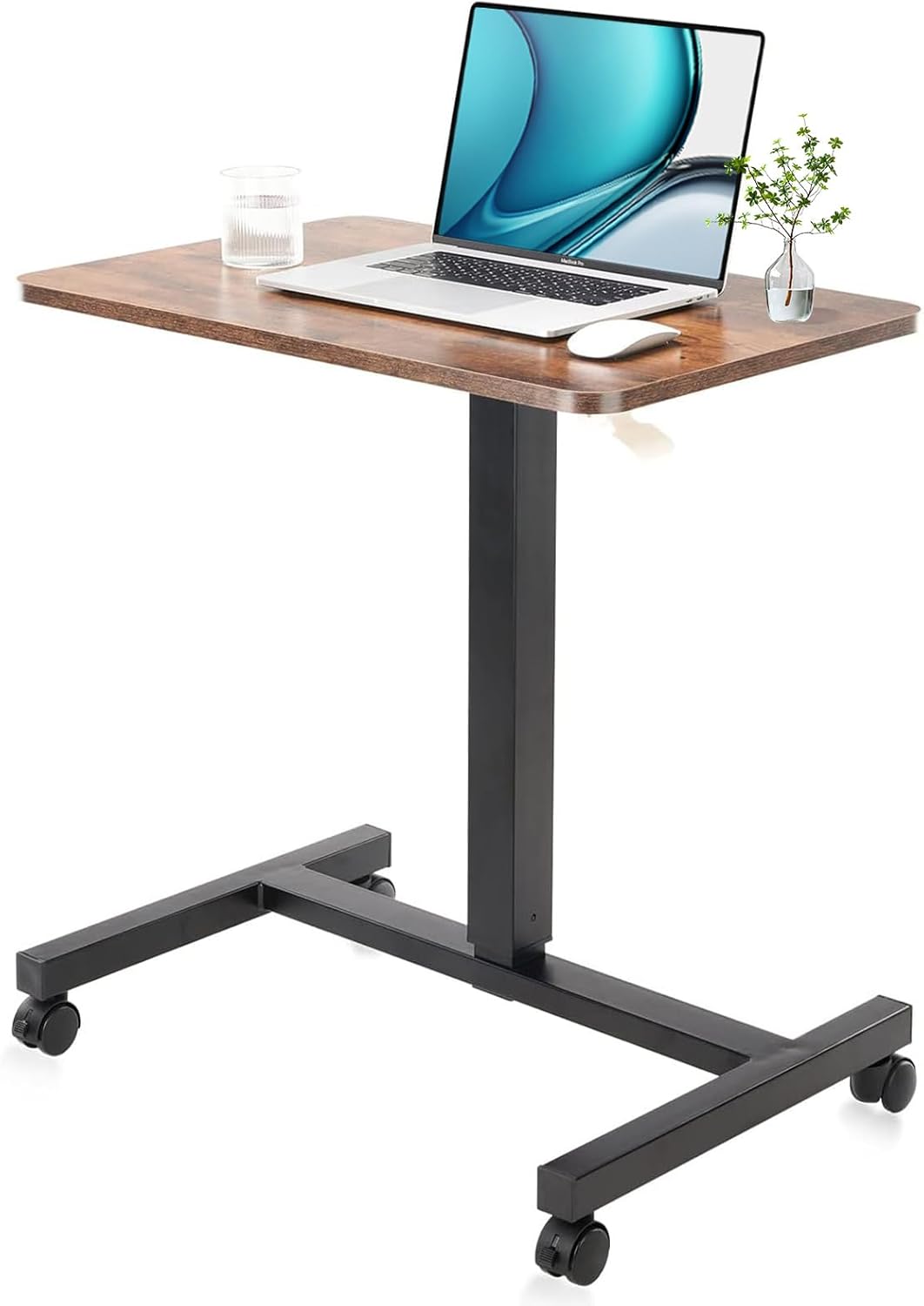 CLATINA Mobile Laptop Desk Pneumatic Sit to Stand Table Review
