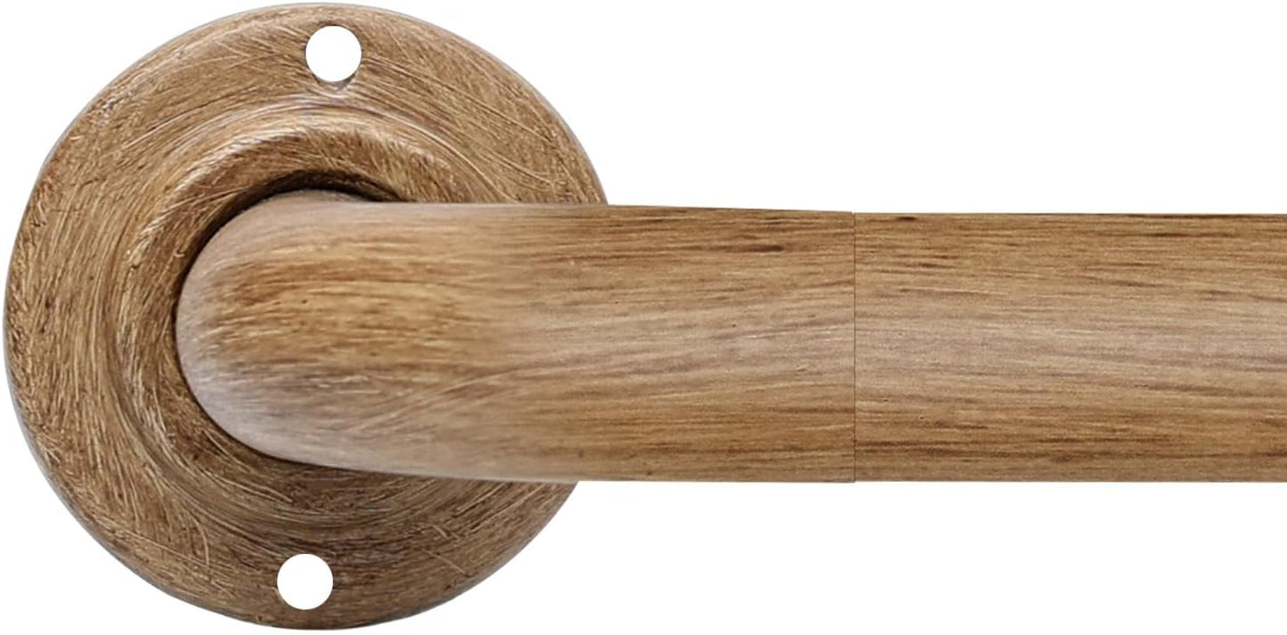 Wood Curtain Rods for Windows: Adjustable 72in to 144in Heavy Duty
