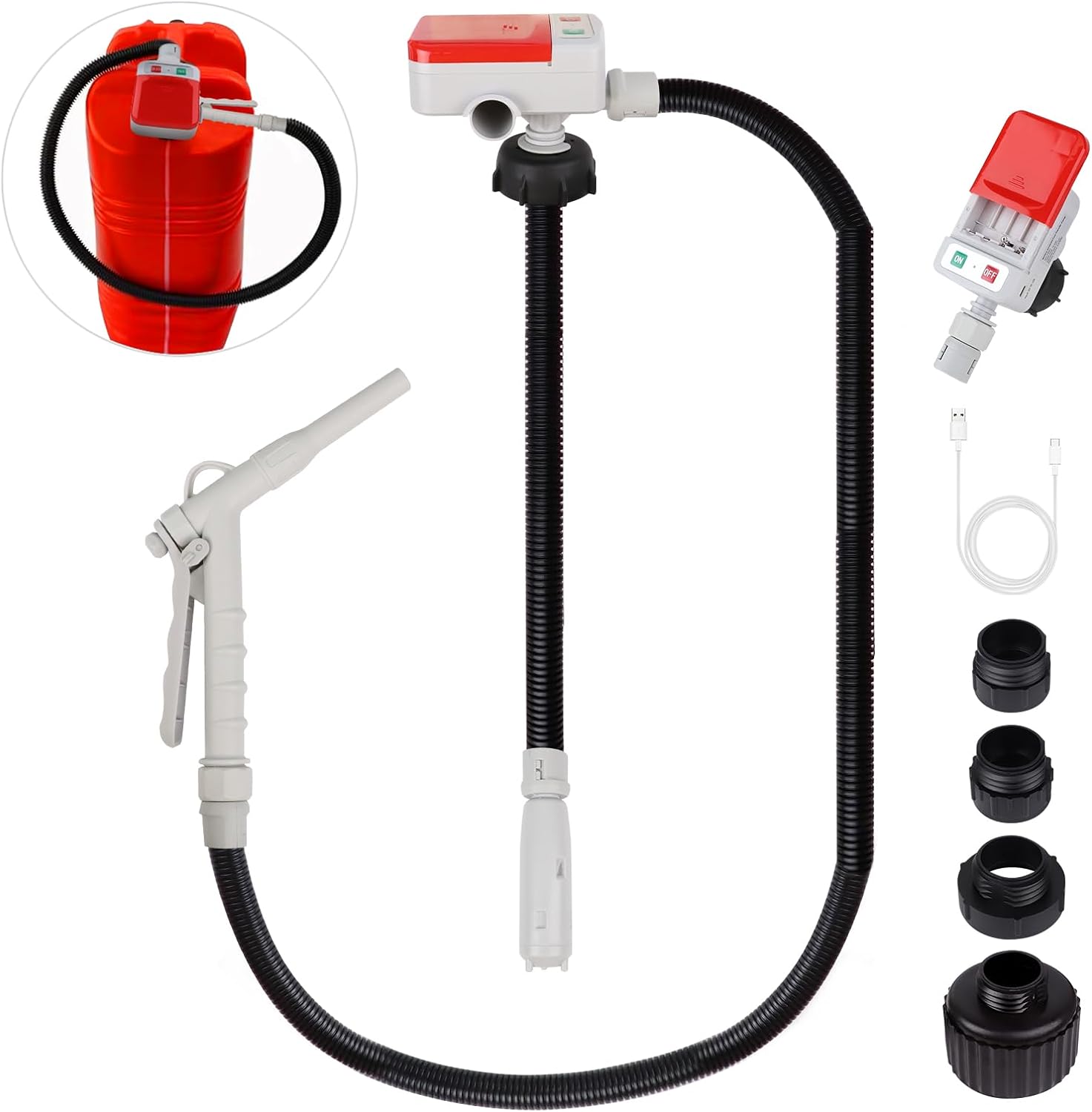 Portable 3.2GPM Fuel Transfer Pump - Quick Stop Flow Control