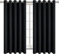 Blackout Curtains Set of 2 70 x 63 in Black - Grommet Thermal Panels