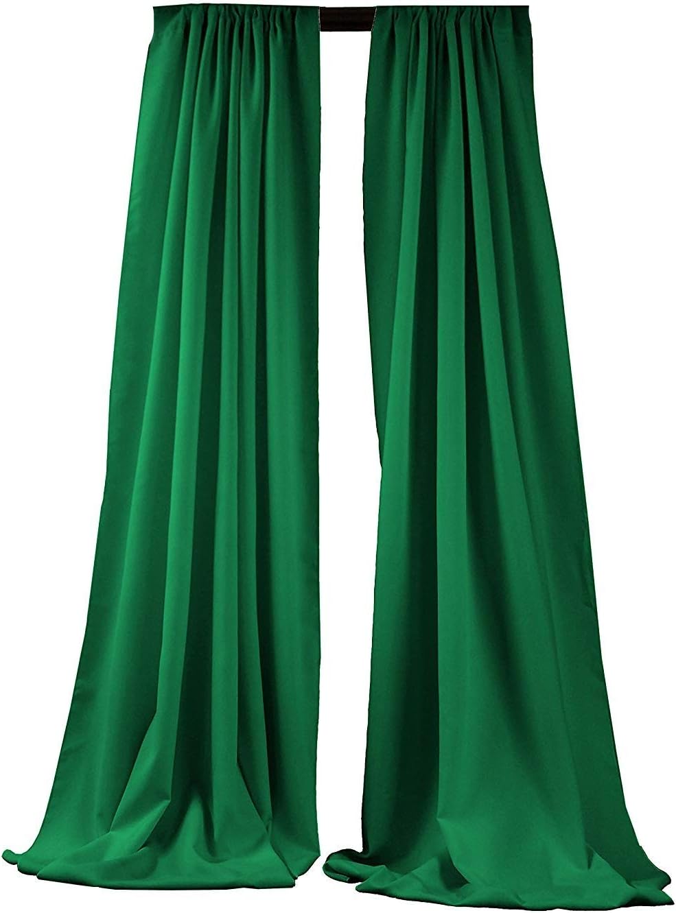 5 Ft Wide by 9 Ft High Emerald Green Polyester Backdrop Curtains