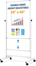 Large Double-Sided Rolling Whiteboard 28in x 40in - Reversible Mobile