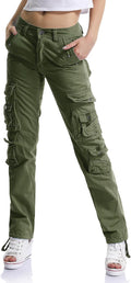 OCHENTA Women's Cotton Cargo Work Pants - Multi Pocket Utility Fit