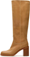 Women's Square Toe Knee High Boots - Chunky Block Heel Comfort
