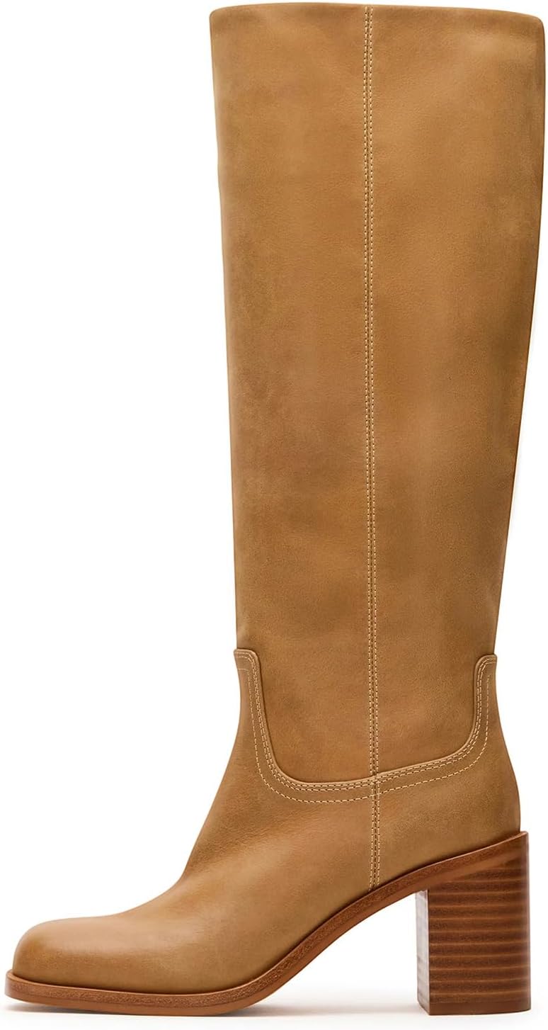 DOEYG Women's Banana Knee High Boots for Stylish Comfort