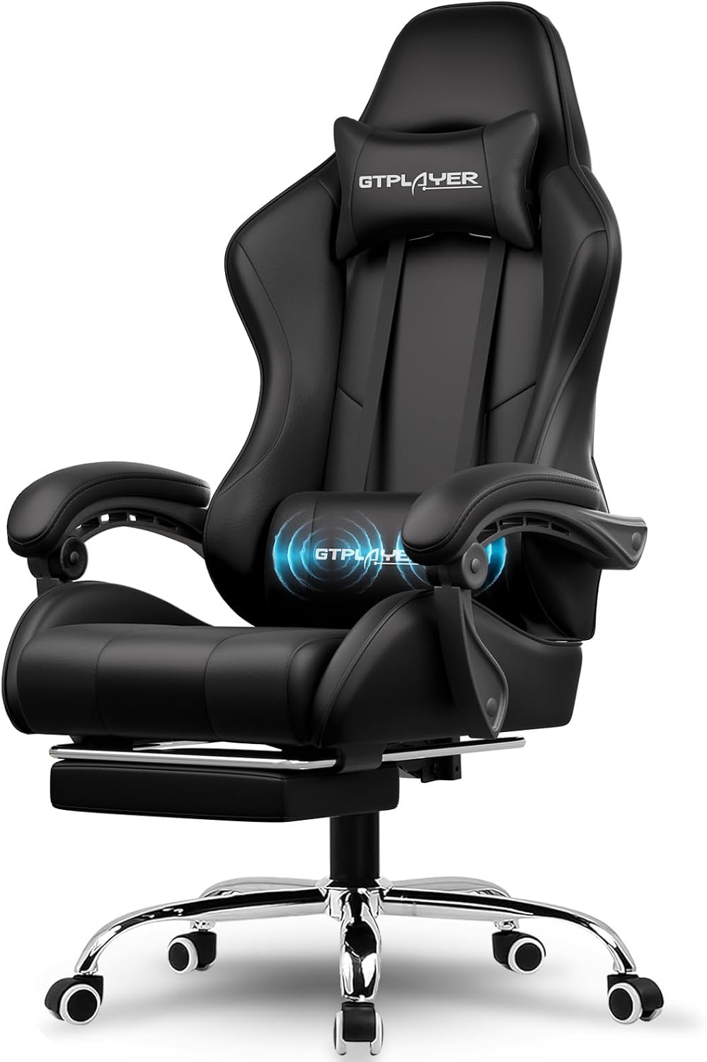 GTPLAYER Gaming Chair with Footrest and Lumbar Support for Comfort