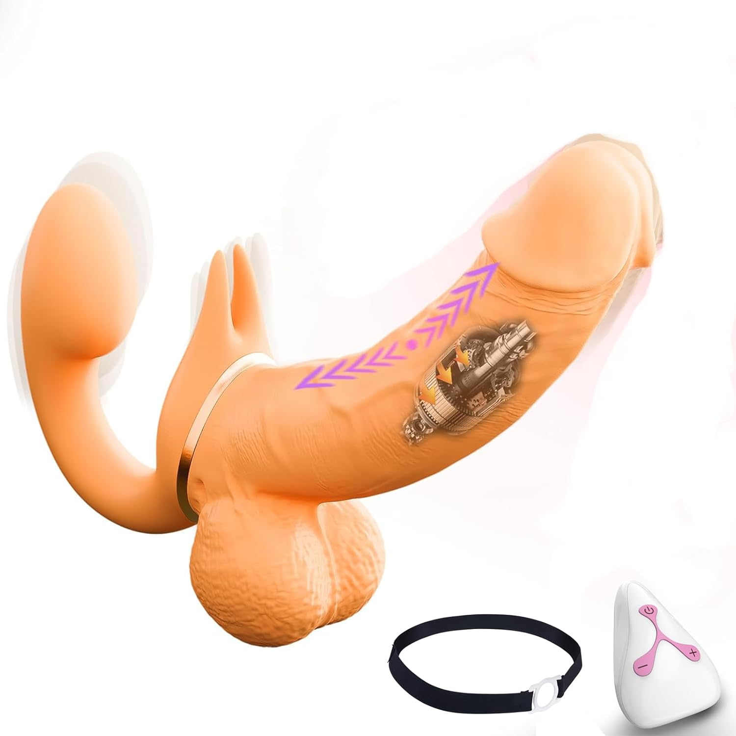 Strapless Strap-On G-Spot Dildo Vibrator with Remote Control