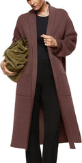 Womens Long Sleeve Maxi Cardigan Open Front Oversized (Style R87C)