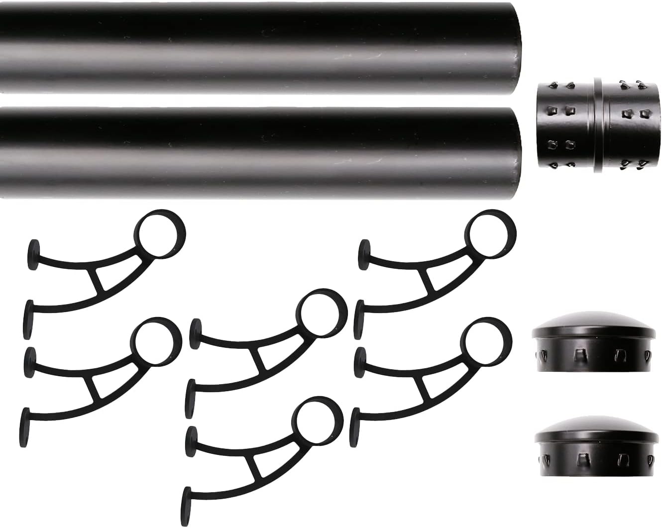 Solid Bar Mount Foot Rail Kit with Matte Black Stainless Steel
