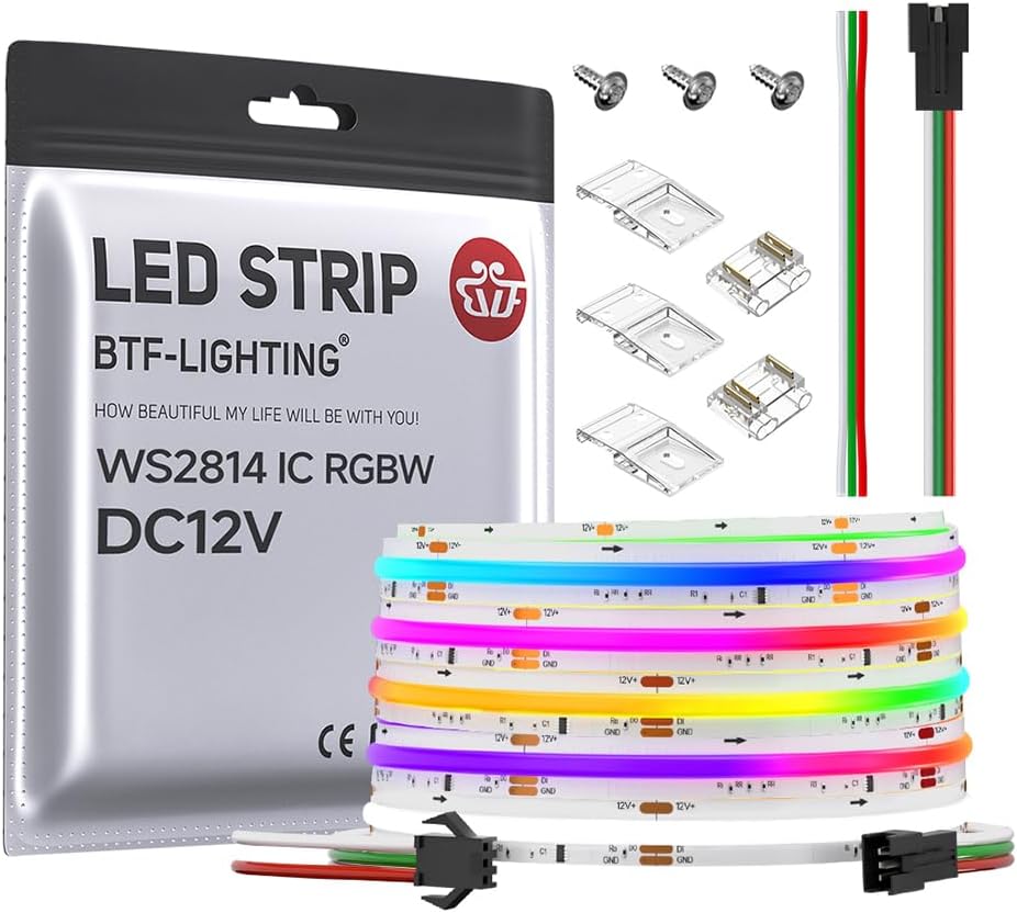 FCOB COB LED Strip WS2814 IC RGBW 6000K for DIY Lighting